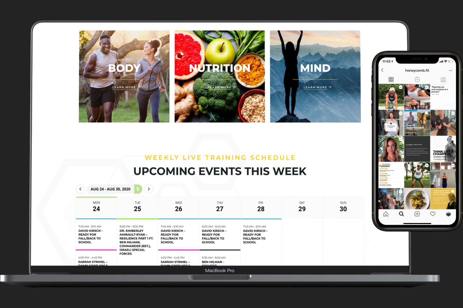 honeycomb fit — Site design + social media